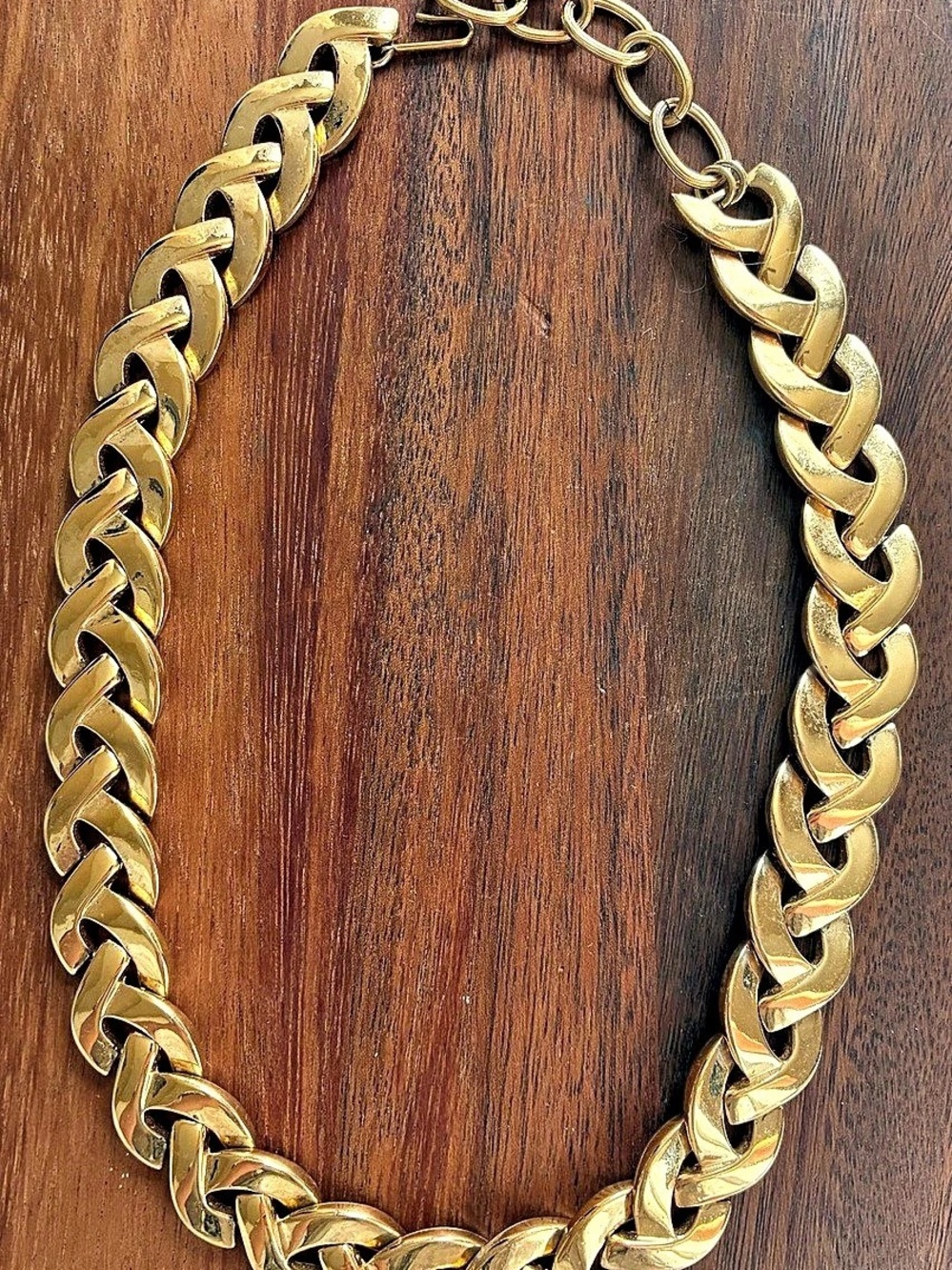 VTG Chunky Gold-Tone Chain Link Necklace Statement Gold Tone